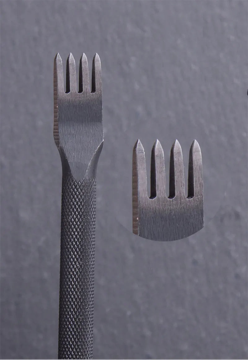 4 teiliges Lederhandwerk Meißel und Locher Set mit Diamantspitze