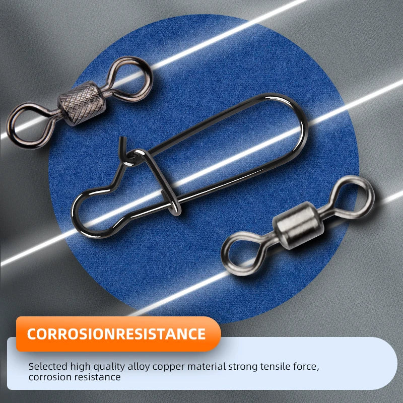 Edelstahl Angelwirbel mit Snap für sicheres Bootsangeln unterschiedliche Größen