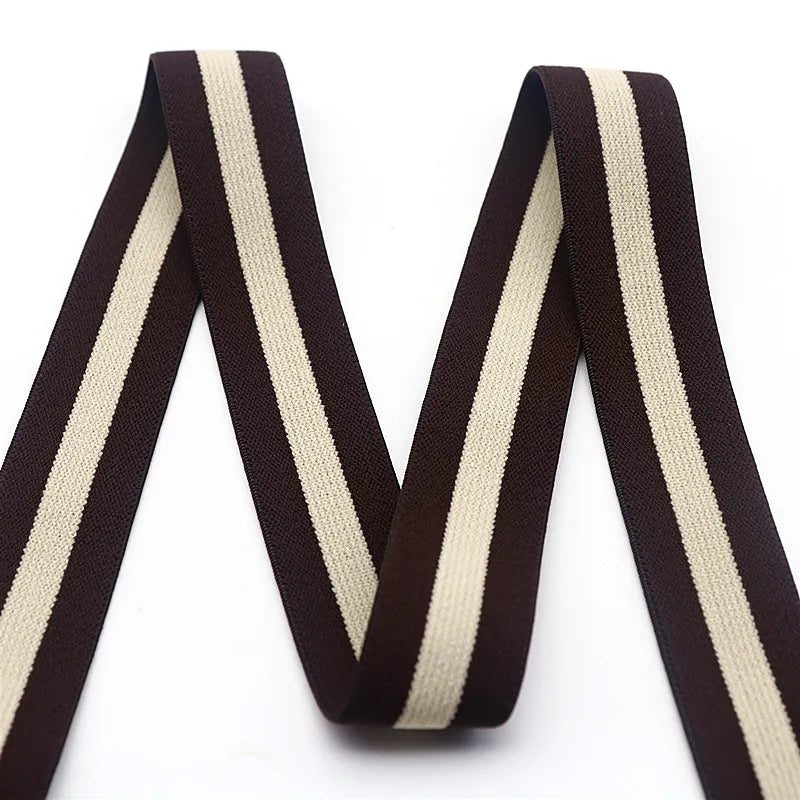 5m Gestreiftes Elastisches Band 25mm Flach für Nähen und Handwerk-Yabubest - Home & More