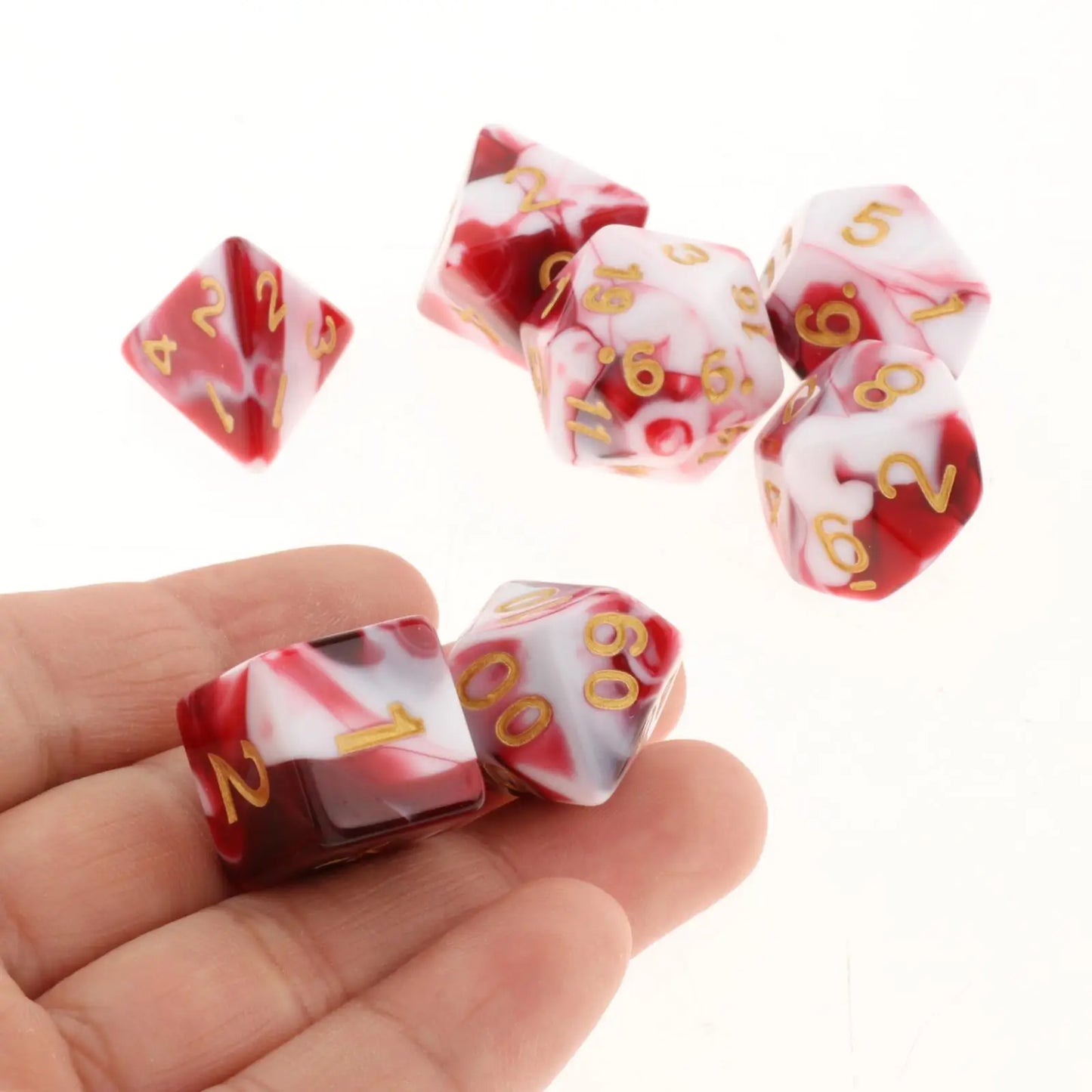 Vielseitiges 7-teiliges Würfelset für Rollenspiele und Tabletop