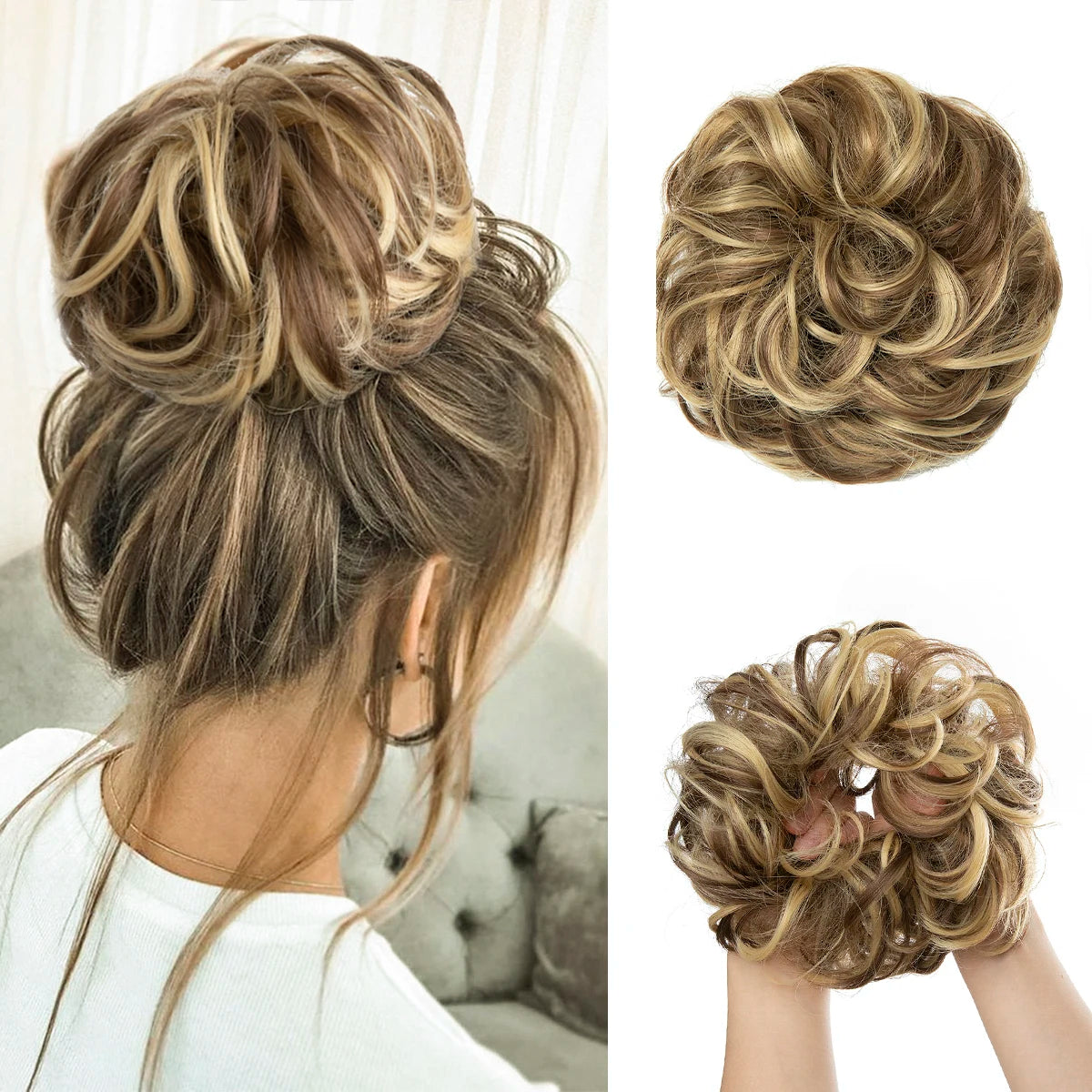 Lockiger Haarknoten Chignon Haargummi für Frauen – wählbar & stilvoll