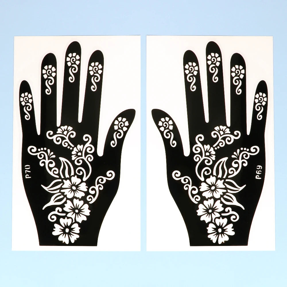 Temporäre Tattoo Schablone Hand Henna DIY Körperkunst Aufkleber