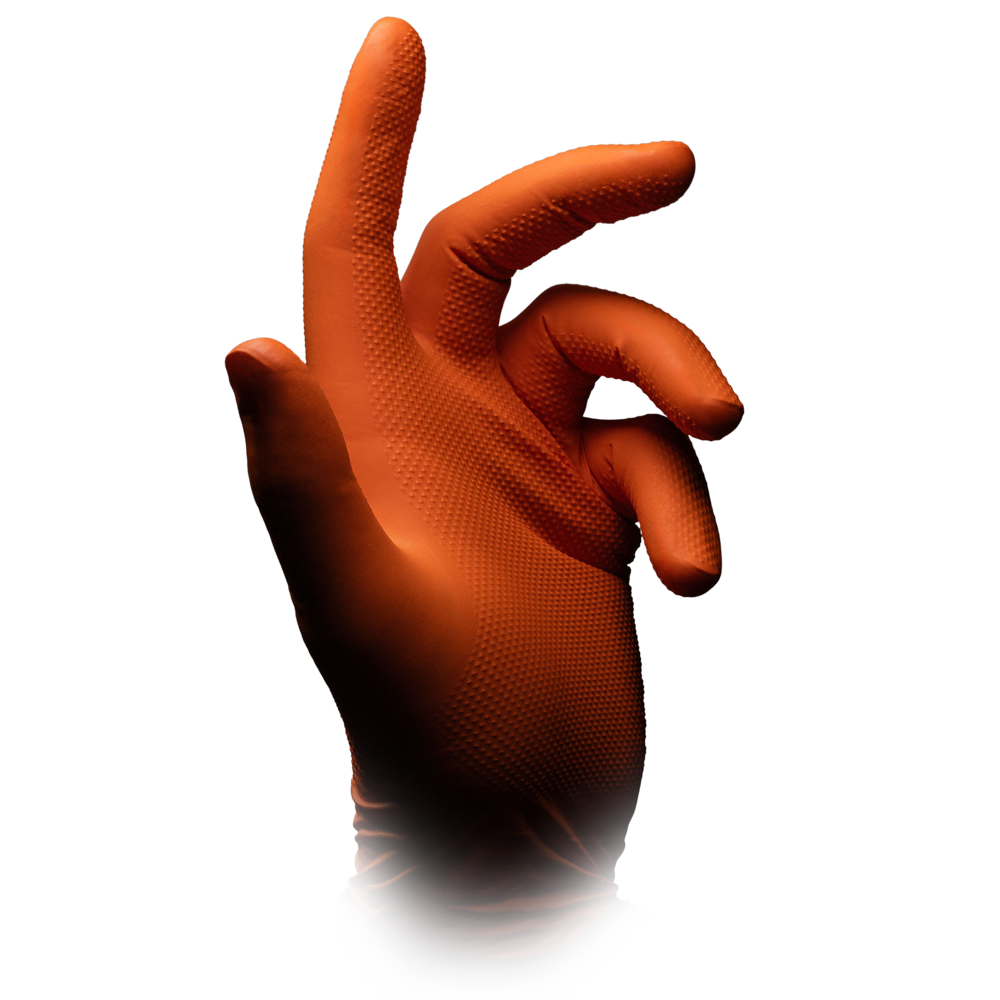High Grip Einweghandschuhe Nitril Orange, optimaler Schutz