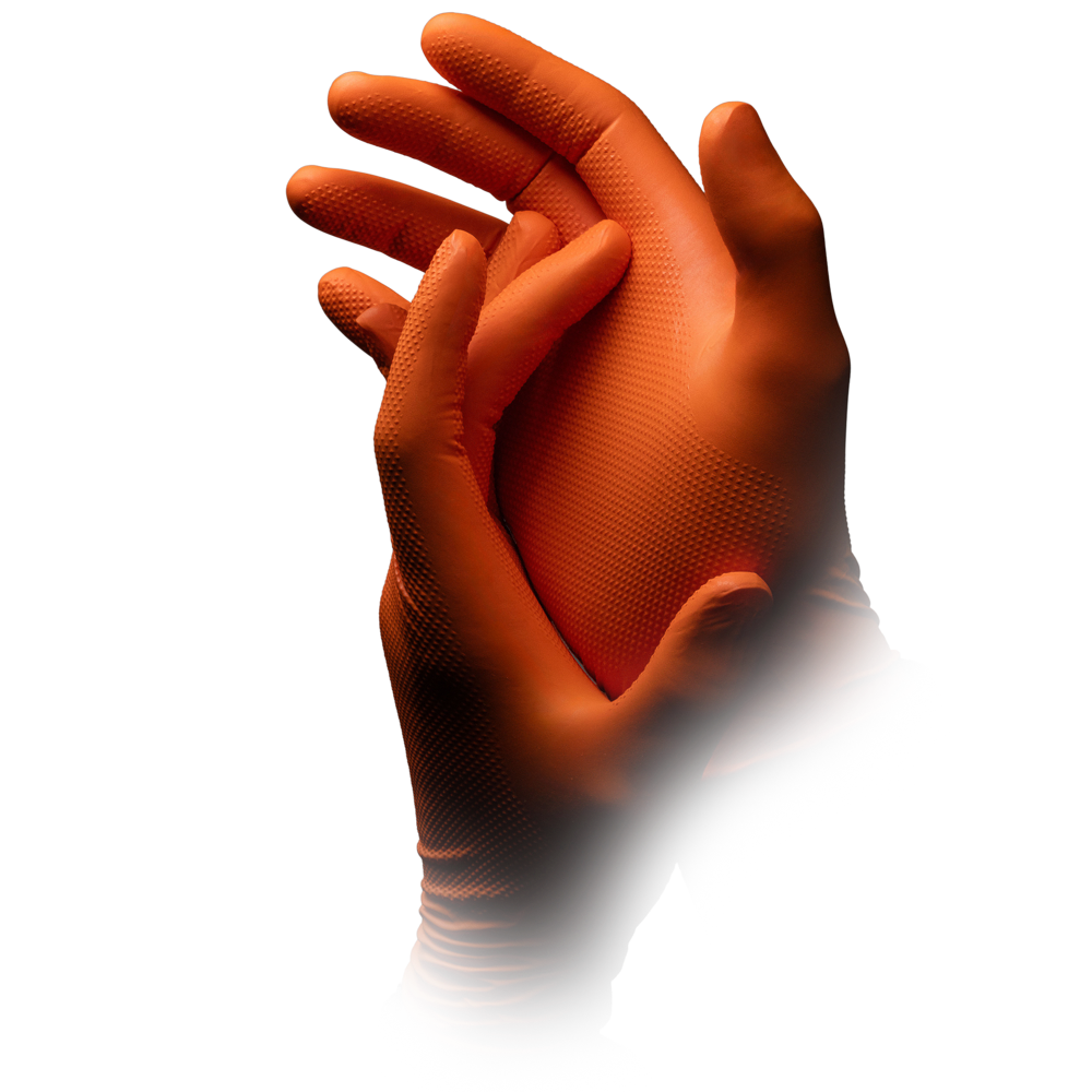 High Grip Einweghandschuhe Nitril Orange, optimaler Schutz