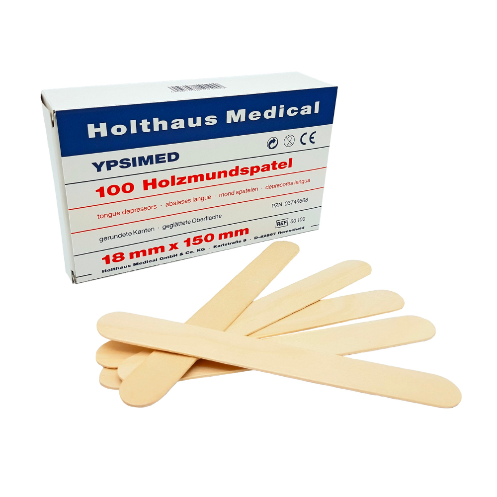 Holthaus Ypsimed Holzmundspatel 18 x 150 mm 100 Stück Packung