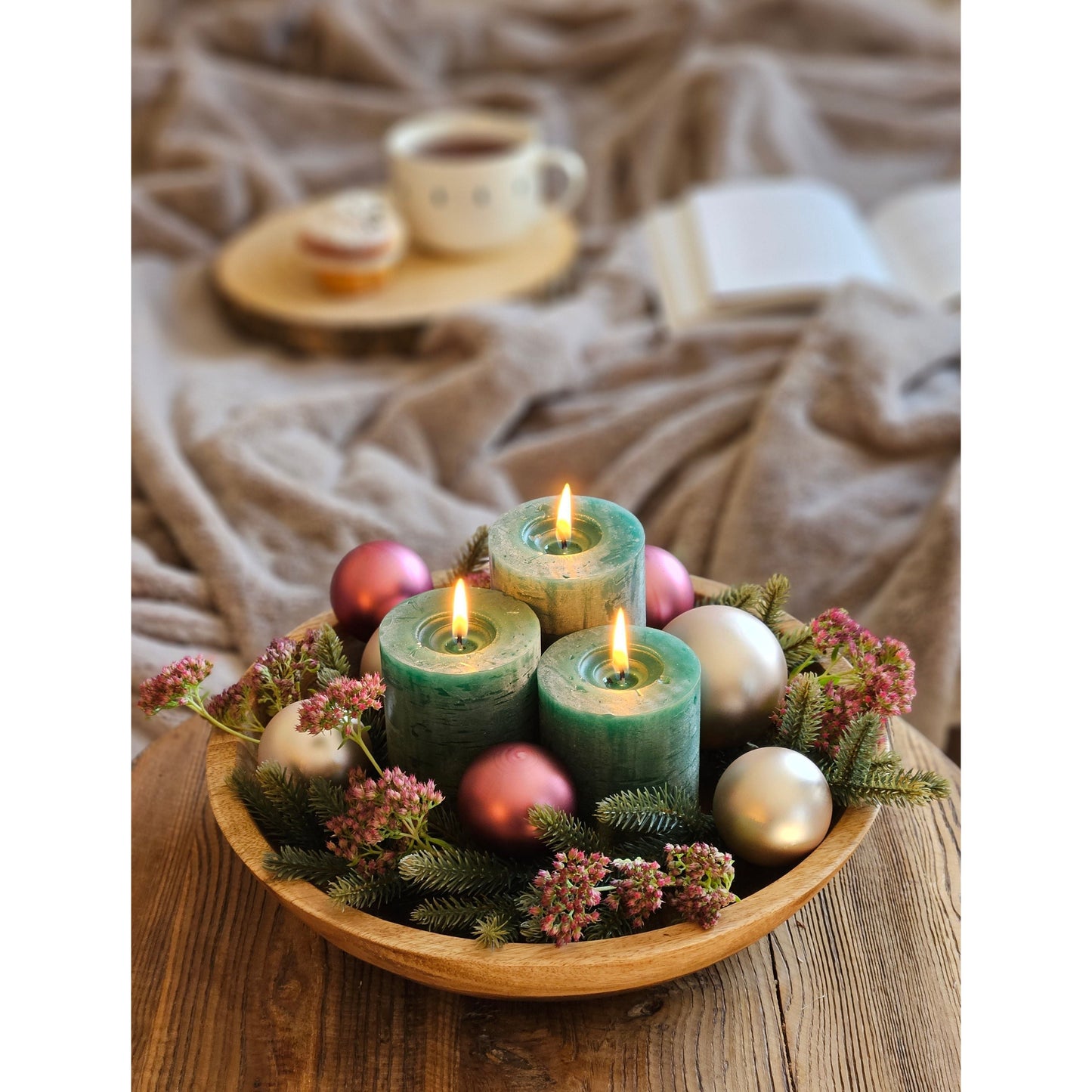 Holzschale Mango Holz Schale Dekoschale Brotschale Mangoholz Ø 38 cm