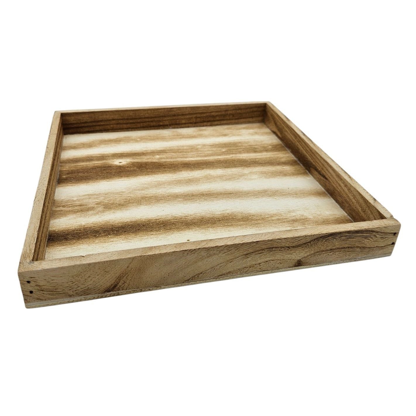 Holz Dekotablett 26x26 cm Braun Rechteckig Natürliche Eleganz