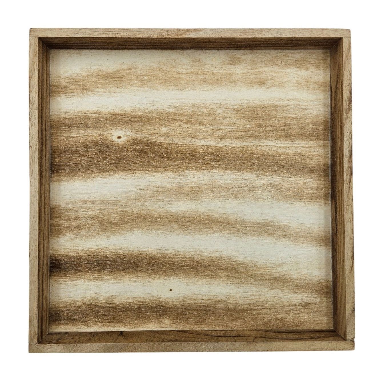 Holz Dekotablett 26x26 cm Braun Rechteckig Natürliche Eleganz