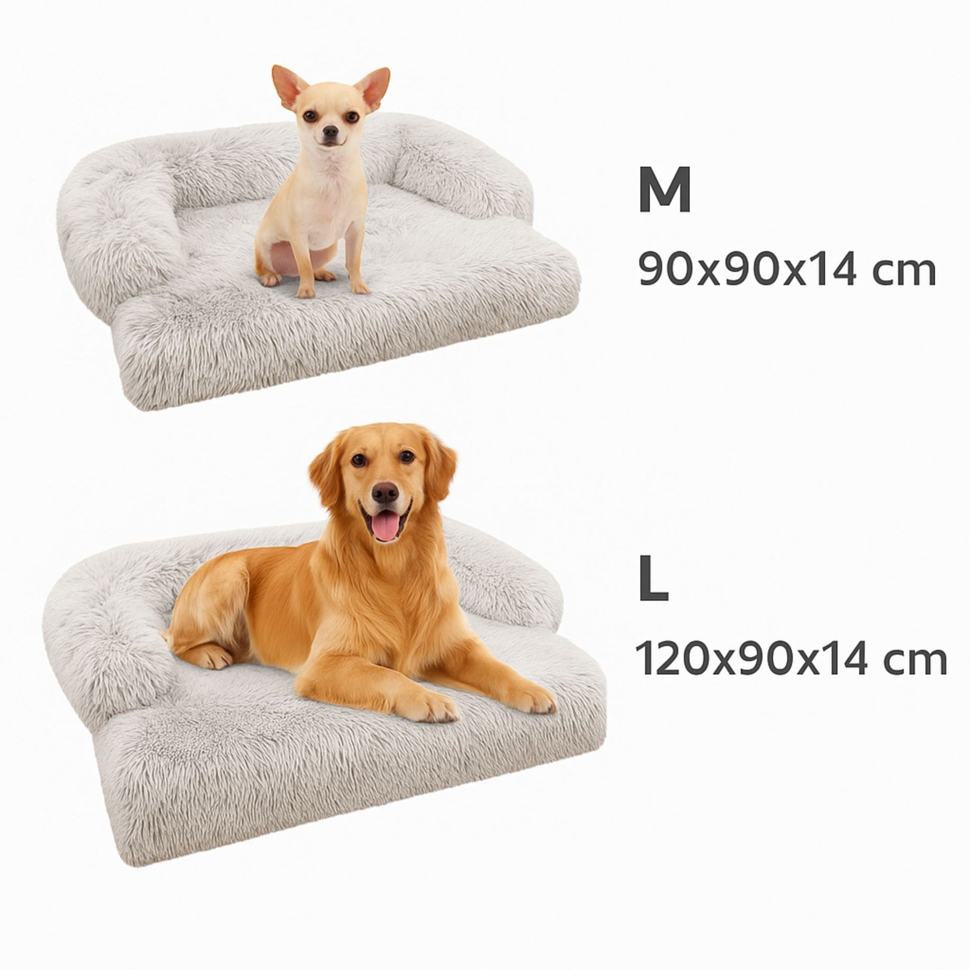 Hundebett "Balu" kuschelig weiche & waschbare Auflage – mit hohem Rand für Auto & Sofa