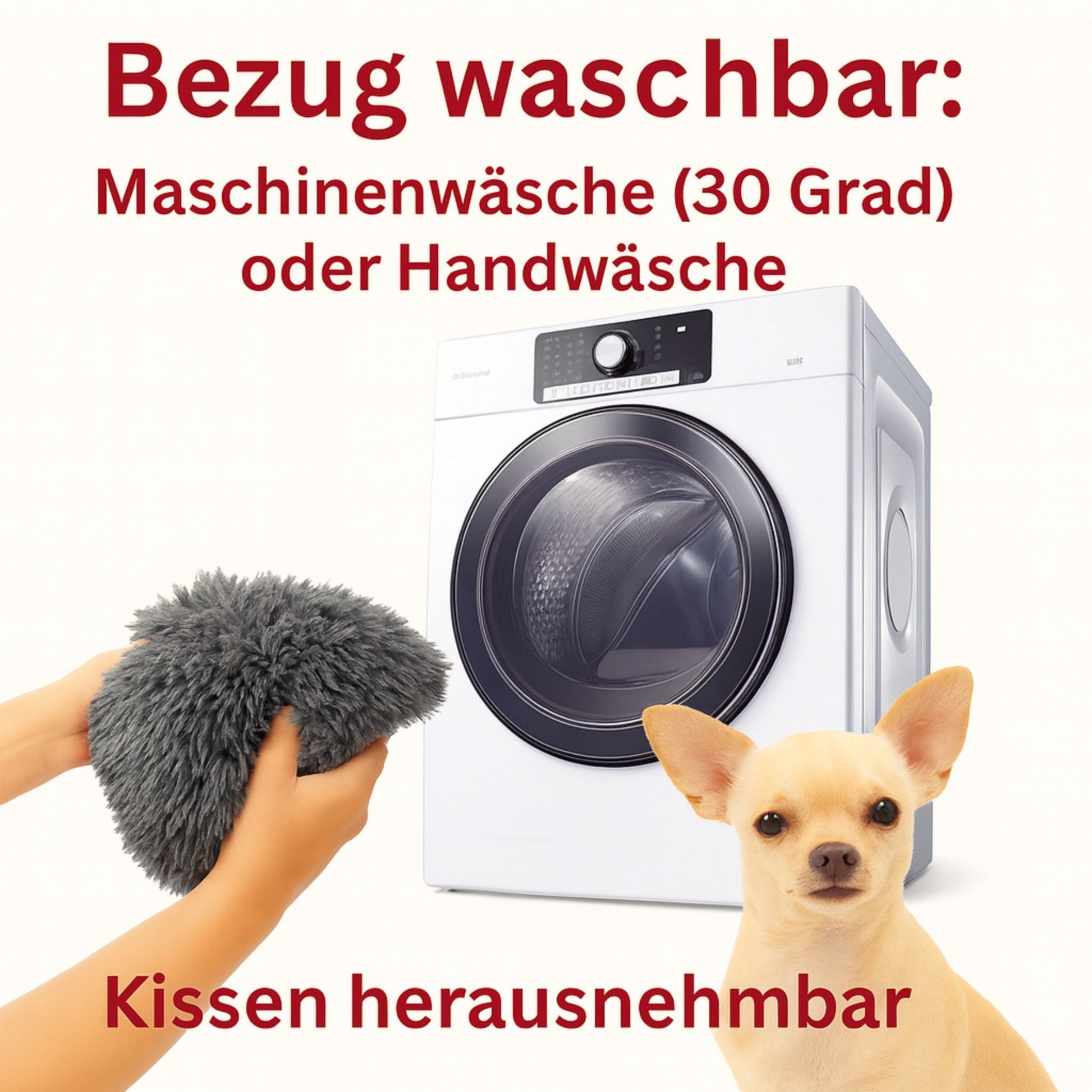 Hundebett "Balu" kuschelig weiche & waschbare Auflage – mit hohem Rand für Auto & Sofa