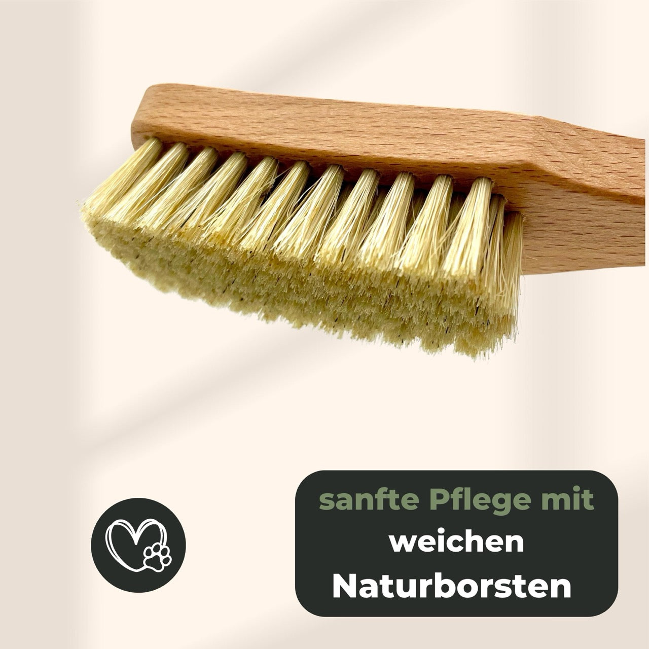Sanfte Naturborsten Bürste für Kurzhaar Hunde und Katzen-Grünschloss