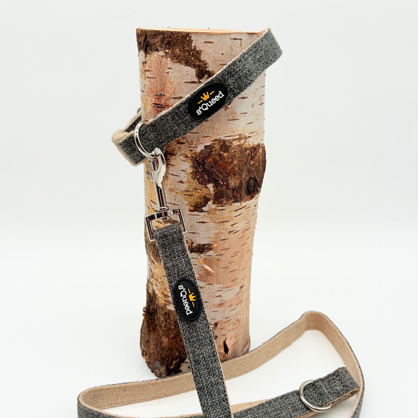 Hundehalsband-Set "Hempy" - Halsband + Leine + gravierte Hundemarke