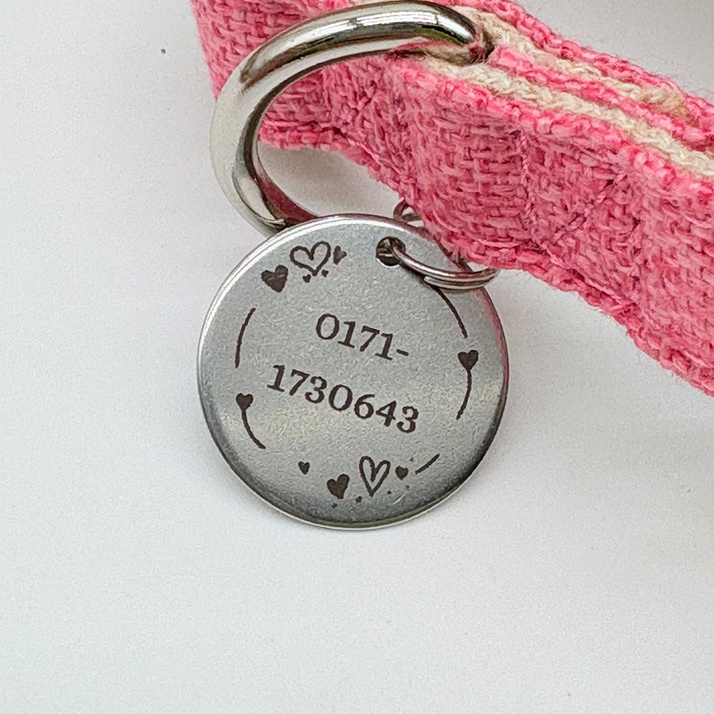 Hundehalsband-Set "Hempy" - Halsband + Leine + gravierte Hundemarke