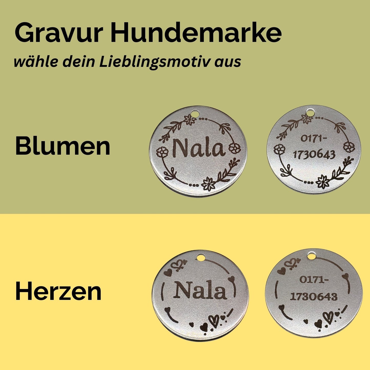 Hundehalsband-Set "Hempy" - Halsband + Leine + gravierte Hundemarke
