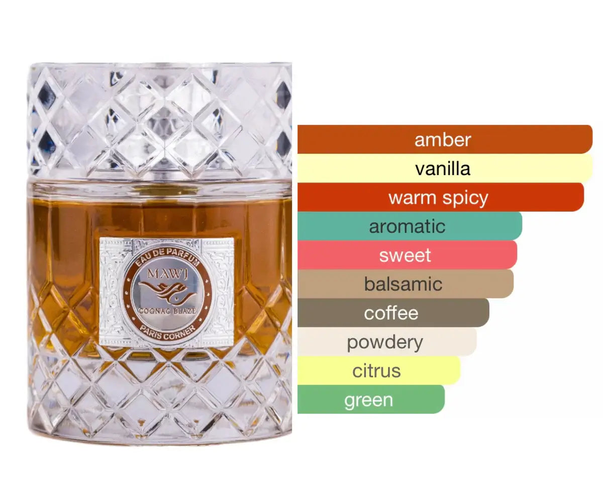 Paris Corner Mawj Cognac Blaze Eau de Parfum 100ml Luxusduft-Luxus Aroma