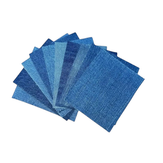 5x / 10x / 20x Bügelflicken / Jeansflicken zum Aufbügeln / Reparaturflicken Set / Denimstoff / Hosen/