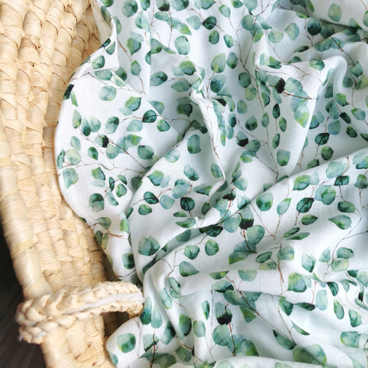 Leichtes Musselintuch aus Bio Baumwolle in Eukalyptus