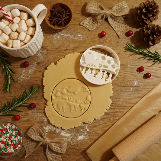 Weihnachtsschlitten Ausstechform Cookie Cutter Geschenkidee Backzubehör