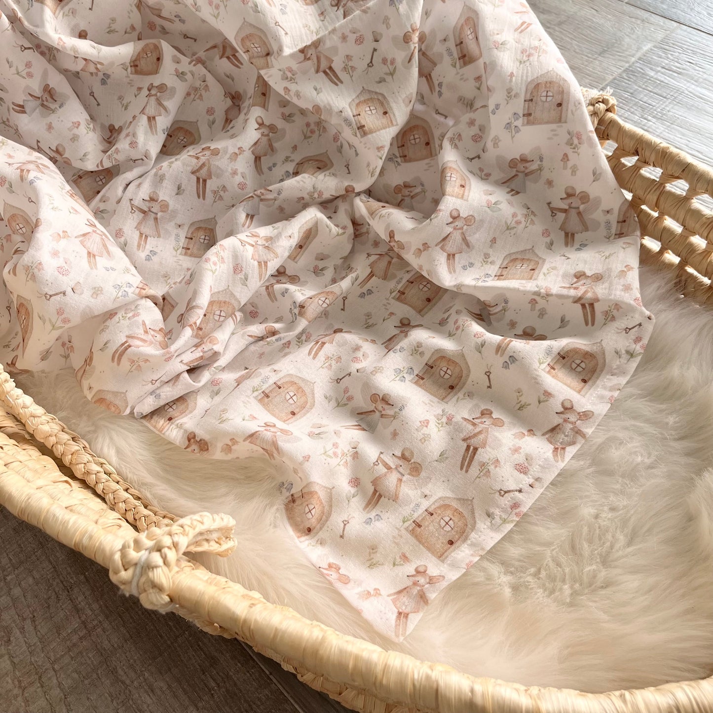 Leichtes Musselintuch aus Baumwolle für Kinderwagen und Autositz