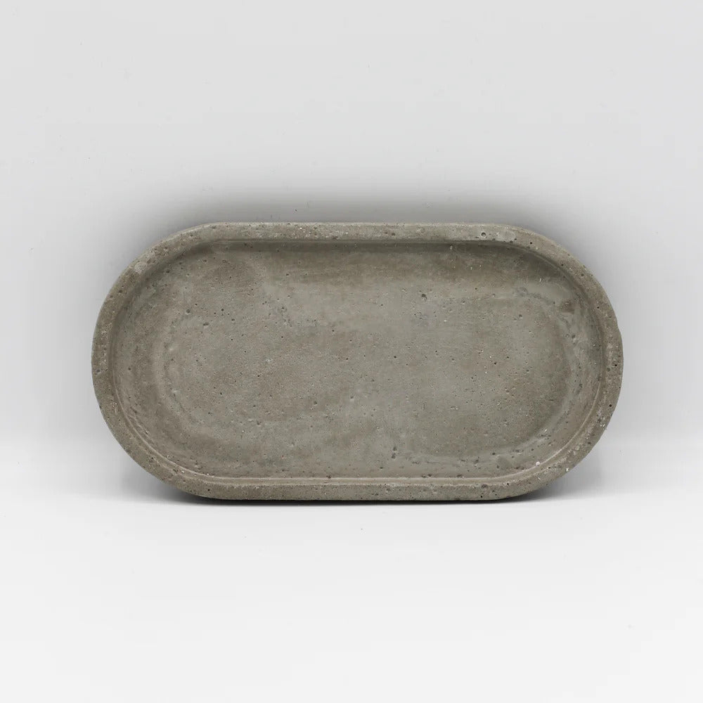 Handgefertigter Beton Untersetzer Oval modern und zeitlos-Verdancia