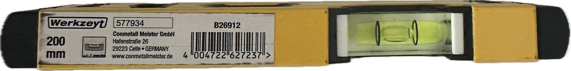 Mini Wasserwaage mit zwei Libellen und Seitenaufprallschutz 20 cm-HEIMWERKA