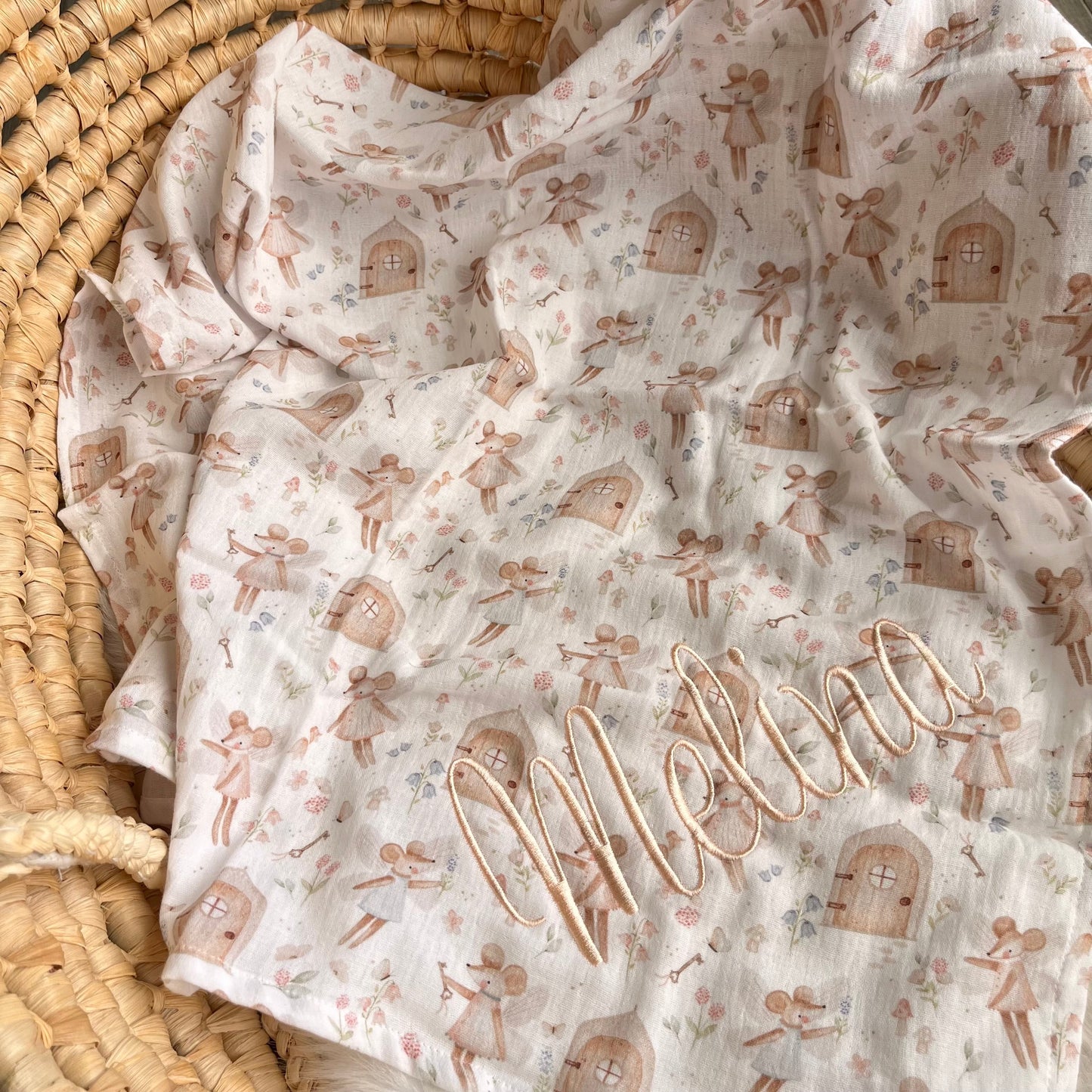 Leichtes Musselintuch aus Baumwolle für Kinderwagen und Autositz