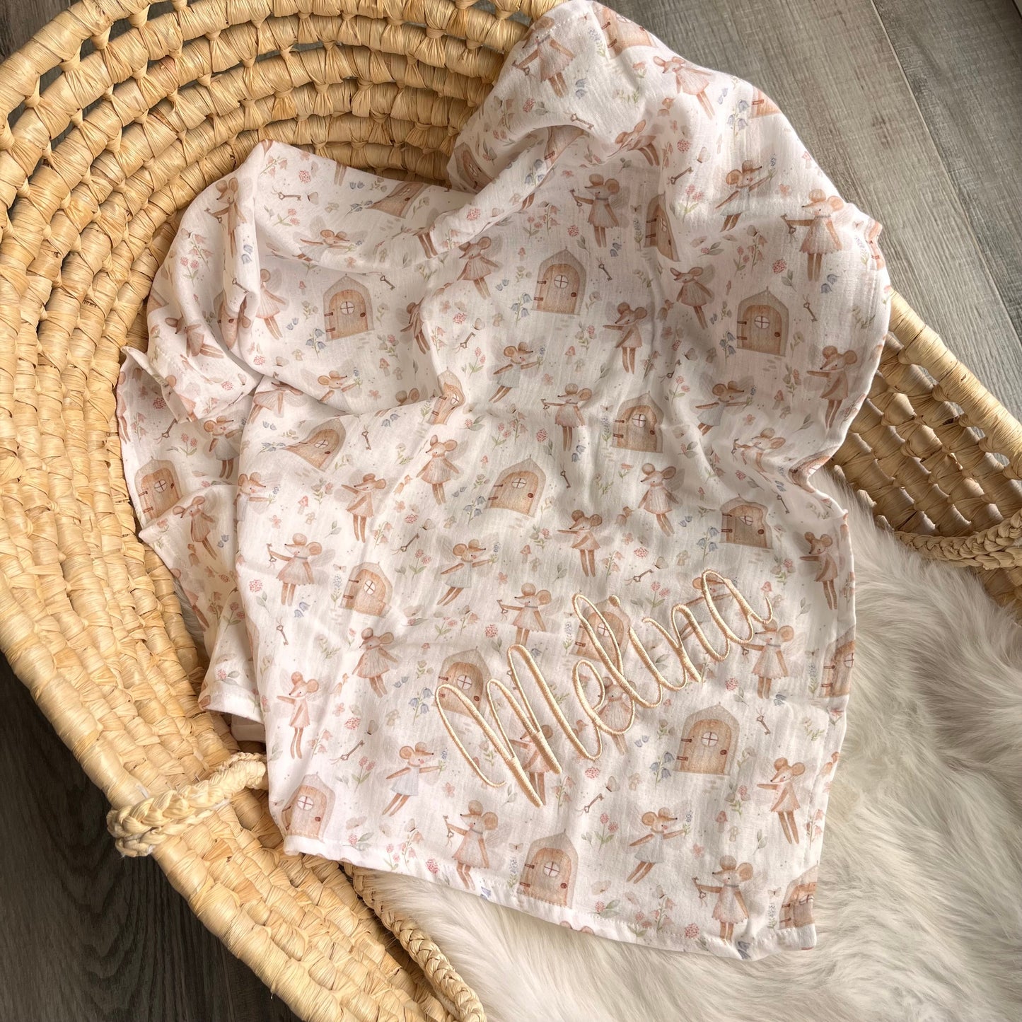 Leichtes Musselintuch aus Baumwolle für Kinderwagen und Autositz