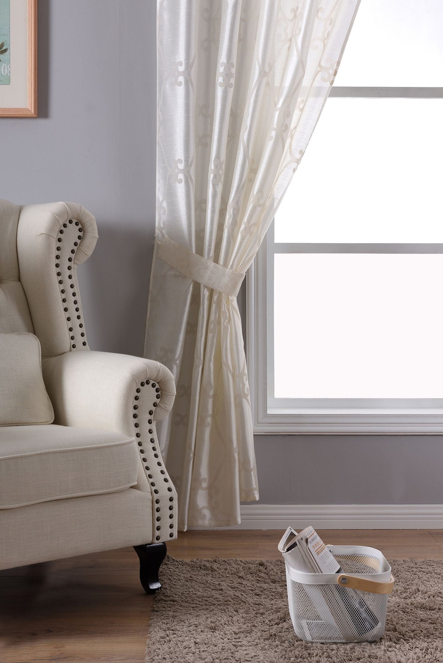 Vorhang Wildseide Optik blickdicht Flockfasern Deko gemustert, blickdicht mit verdecktem Schlaufenband 20200-20210-gardinenbox.de