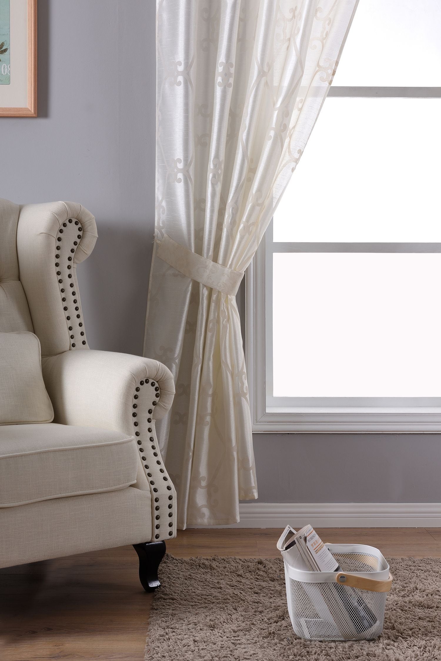 Vorhang Wildseide Optik blickdicht Flockfasern Deko gemustert, blickdicht mit verdecktem Schlaufenband 20200-20210-gardinenbox.de