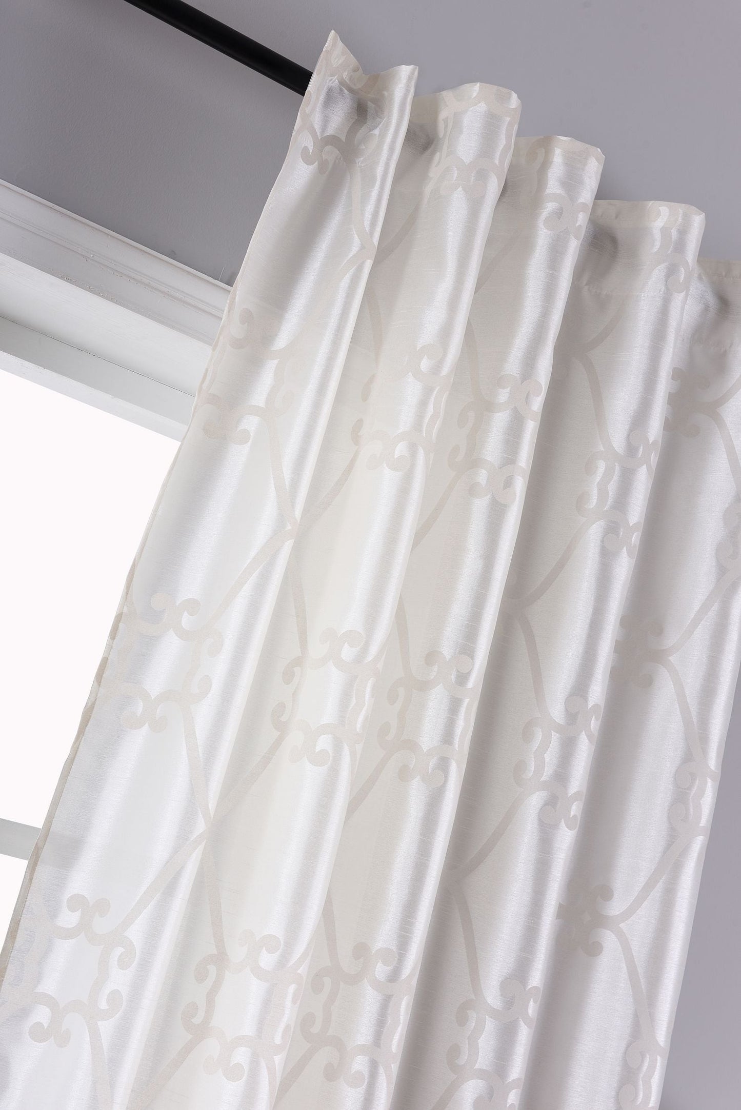 Vorhang Wildseide Optik blickdicht Flockfasern Deko gemustert, blickdicht mit verdecktem Schlaufenband 20200-20210-gardinenbox.de