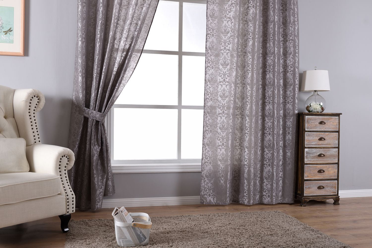 Vorhang Wildseide Optik blickdicht Flockfasern Deko gemustert, blickdicht mit verdecktem Schlaufenband 20200-20210-gardinenbox.de