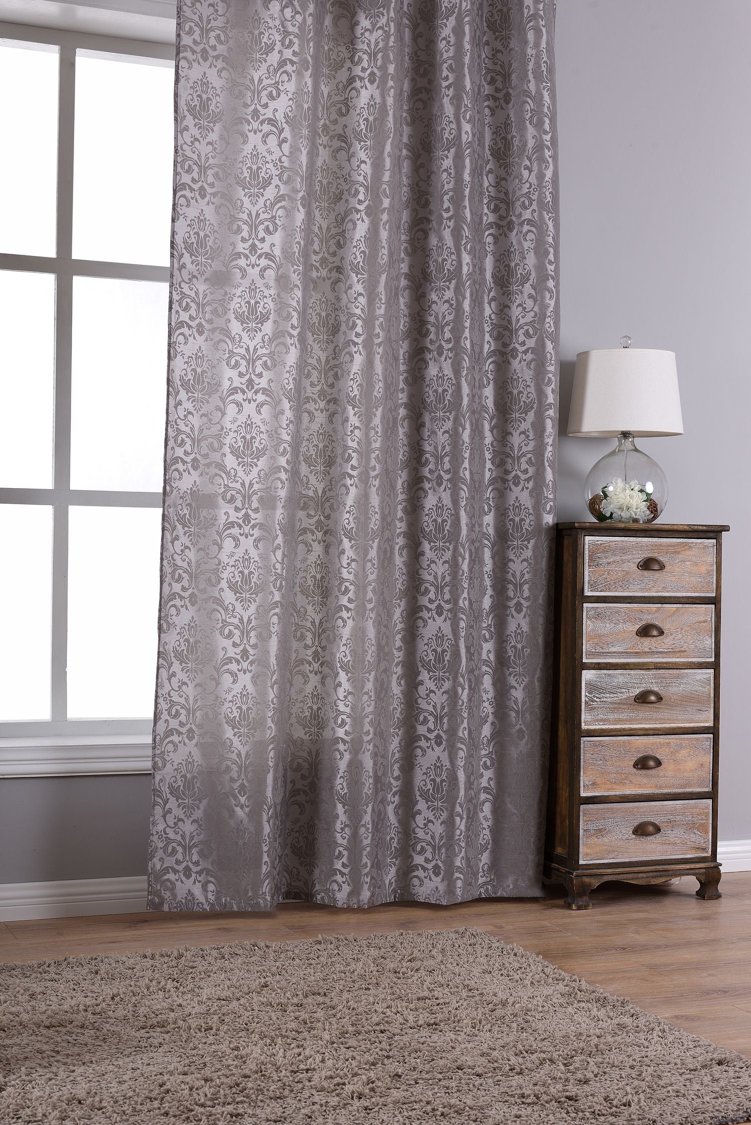 Vorhang Wildseide Optik blickdicht Flockfasern Deko gemustert, blickdicht mit verdecktem Schlaufenband 20200-20210-gardinenbox.de