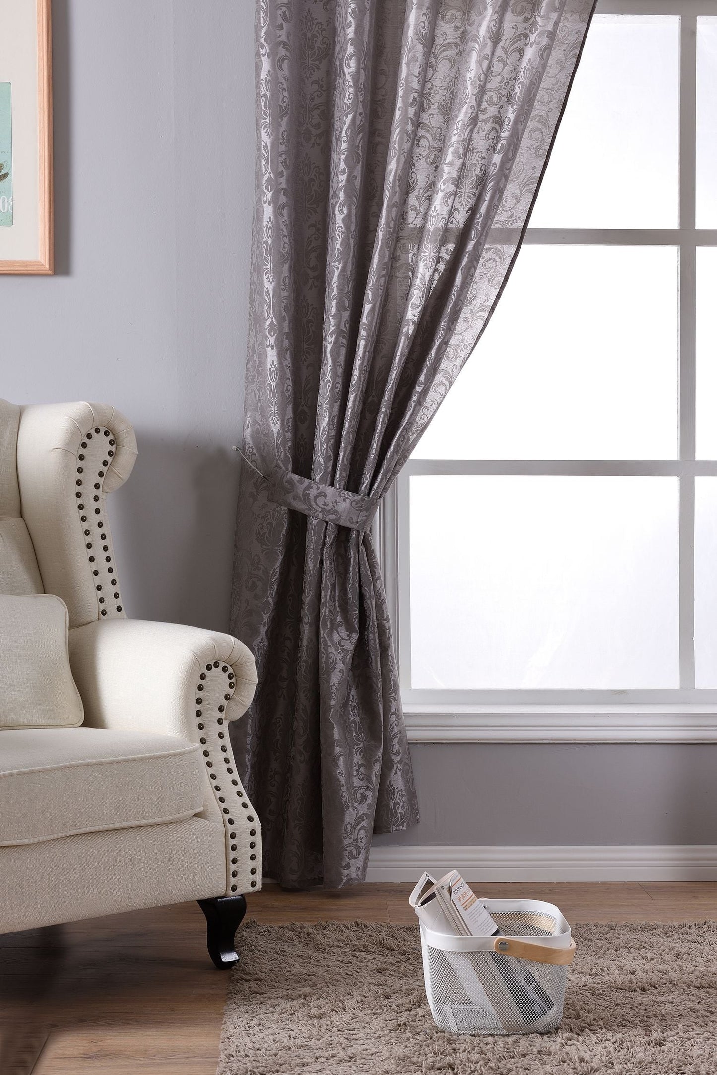 Vorhang Wildseide Optik blickdicht Flockfasern Deko gemustert, blickdicht mit verdecktem Schlaufenband 20200-20210-gardinenbox.de