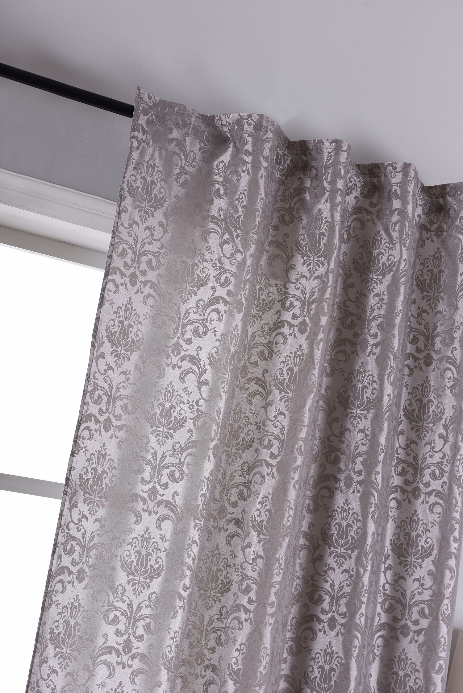 Vorhang Wildseide Optik blickdicht Flockfasern Deko gemustert, blickdicht mit verdecktem Schlaufenband 20200-20210-gardinenbox.de