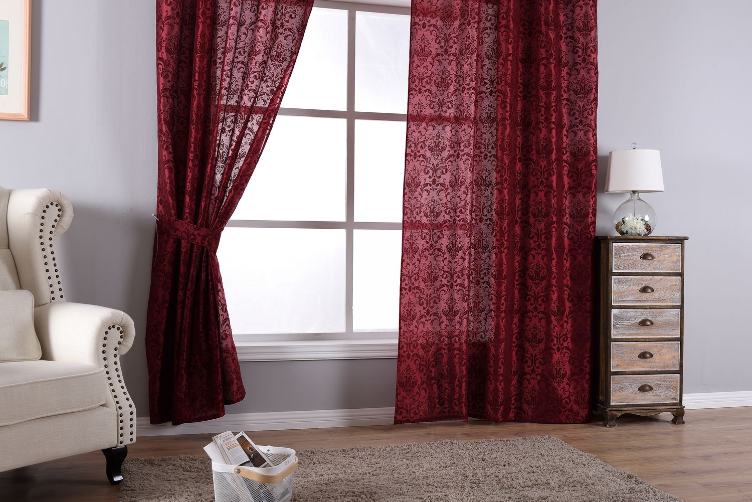 Vorhang Wildseide Optik blickdicht Flockfasern Deko gemustert, blickdicht mit verdecktem Schlaufenband 20200-20210-gardinenbox.de