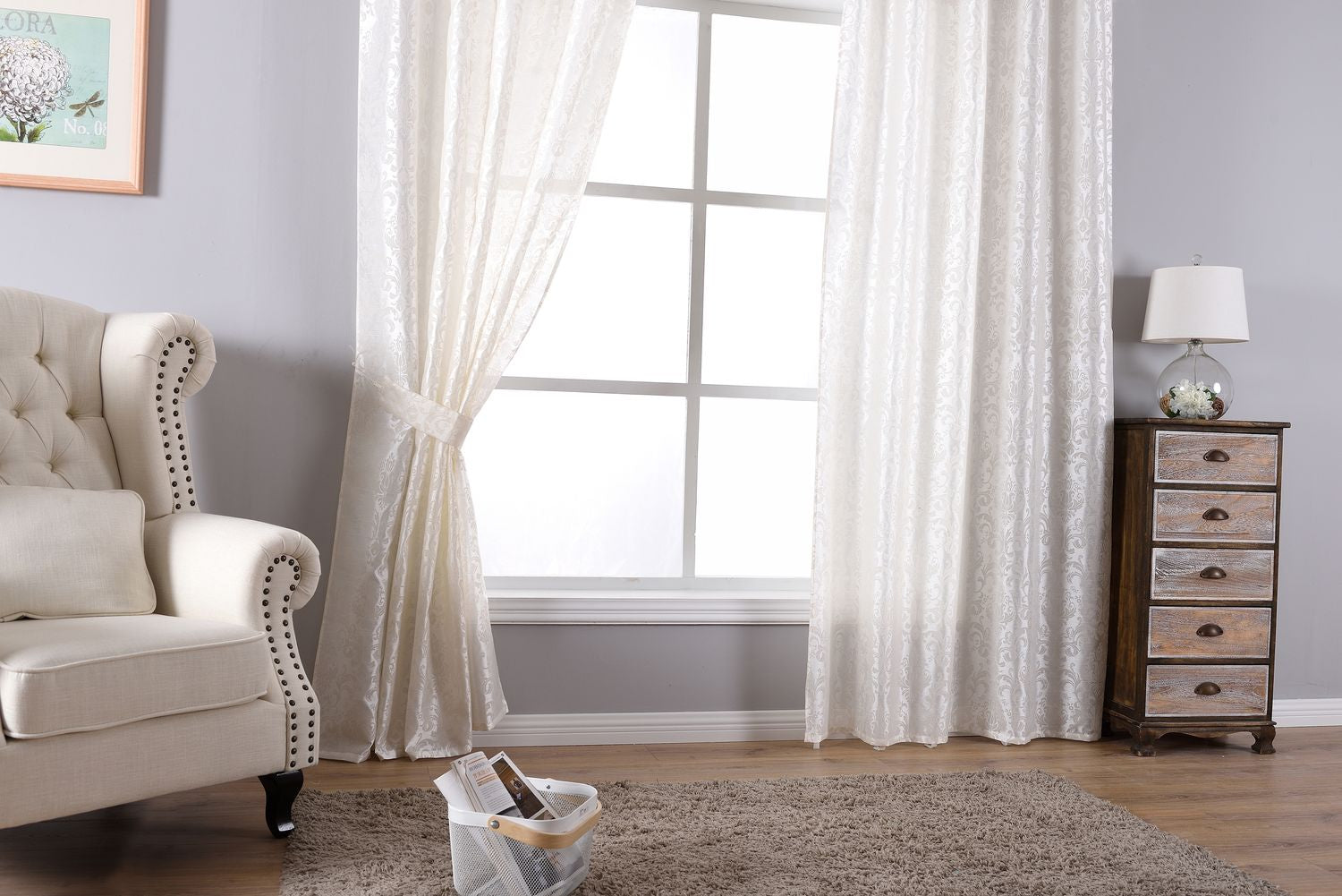 Vorhang Wildseide Optik blickdicht Flockfasern Deko gemustert, blickdicht mit verdecktem Schlaufenband 20200-20210-gardinenbox.de