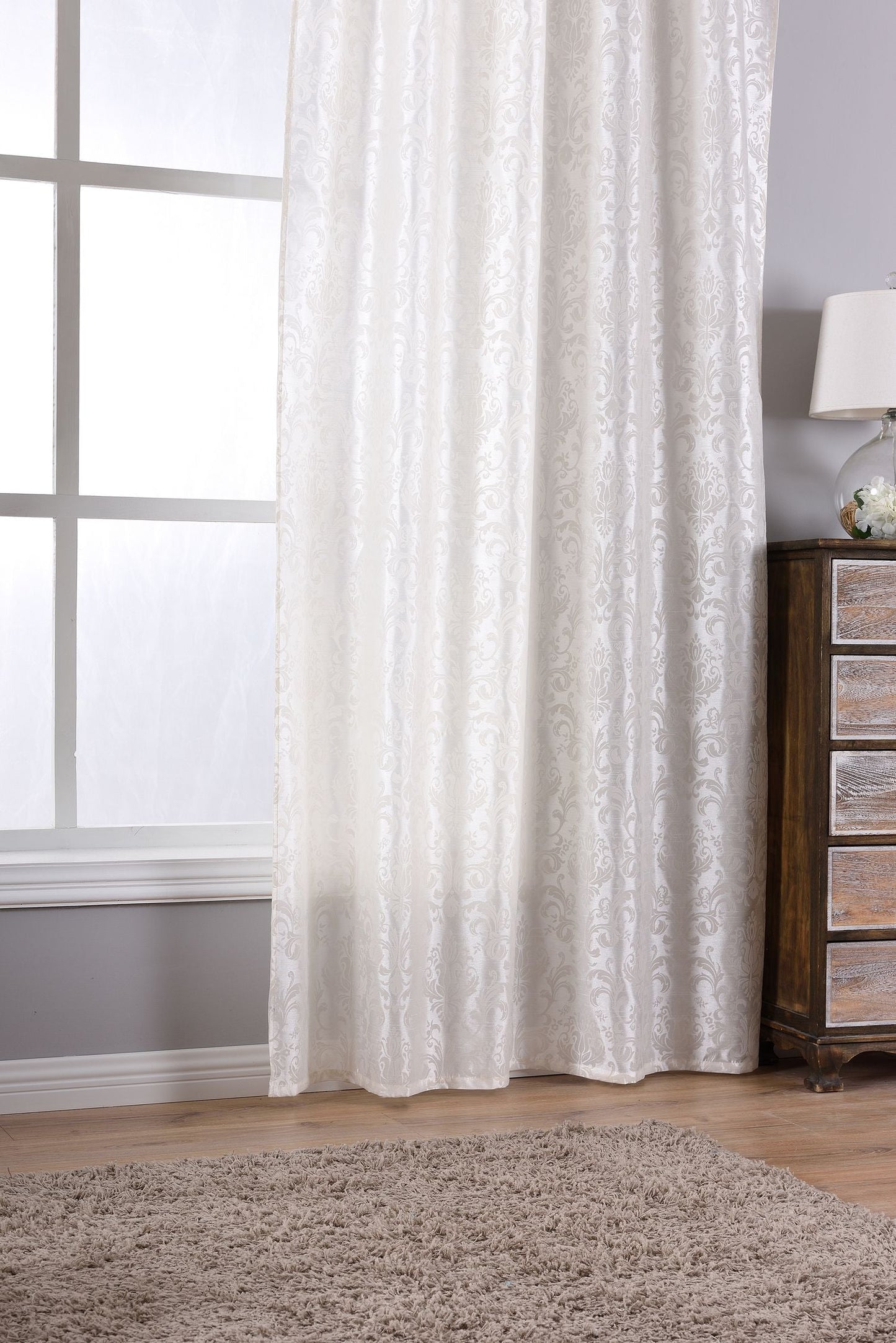 Vorhang Wildseide Optik blickdicht Flockfasern Deko gemustert, blickdicht mit verdecktem Schlaufenband 20200-20210-gardinenbox.de