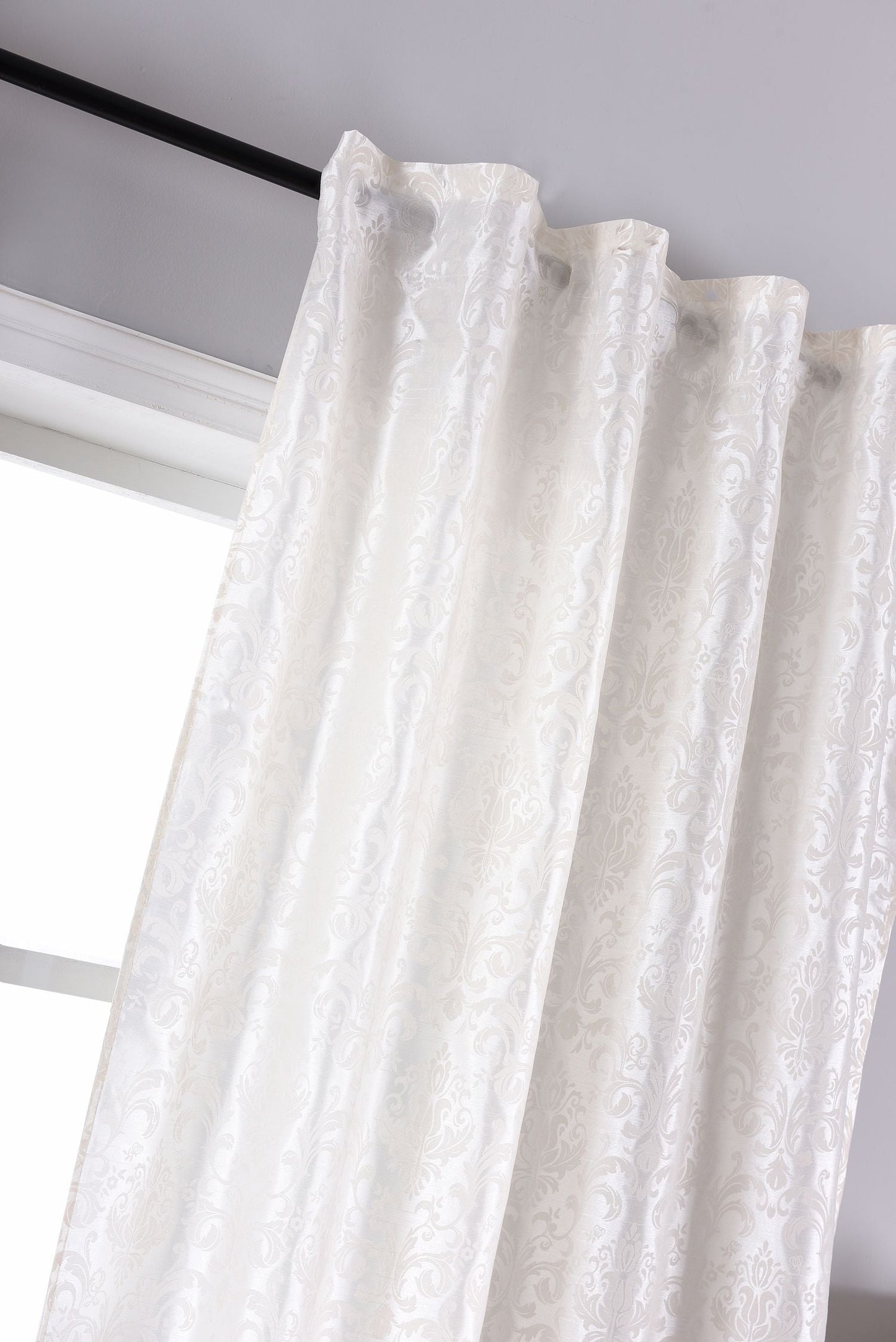 Vorhang Wildseide Optik blickdicht Flockfasern Deko gemustert, blickdicht mit verdecktem Schlaufenband 20200-20210-gardinenbox.de