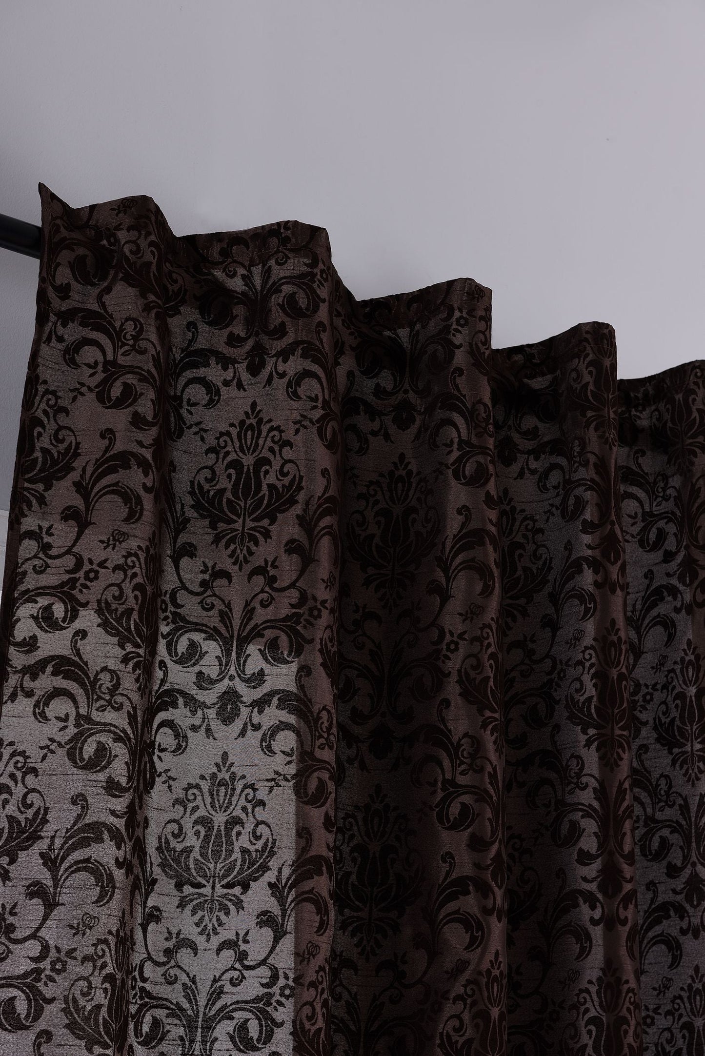 Vorhang Wildseide Optik blickdicht Flockfasern Deko gemustert, blickdicht mit verdecktem Schlaufenband 20200-20210-gardinenbox.de