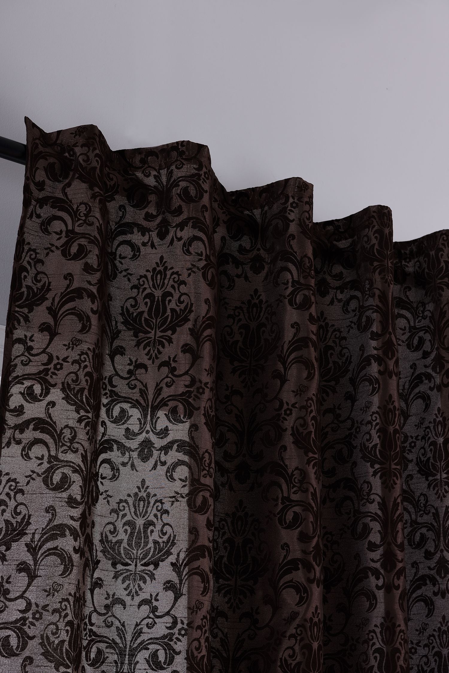 Vorhang Wildseide Optik blickdicht Flockfasern Deko gemustert, blickdicht mit verdecktem Schlaufenband 20200-20210-gardinenbox.de