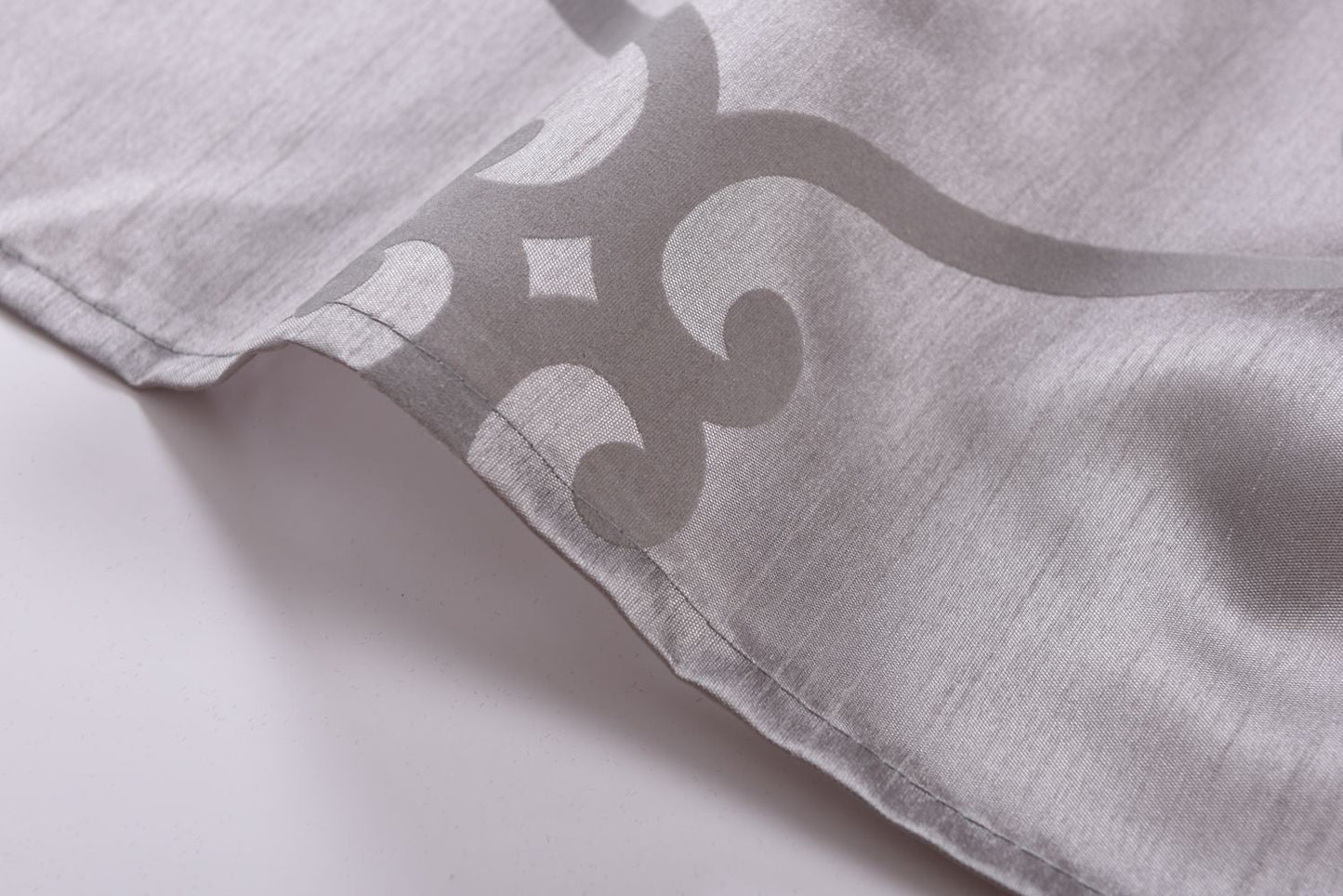 Vorhang Wildseide Optik blickdicht Flockfasern Deko gemustert, blickdicht mit verdecktem Schlaufenband 20200-20210-gardinenbox.de