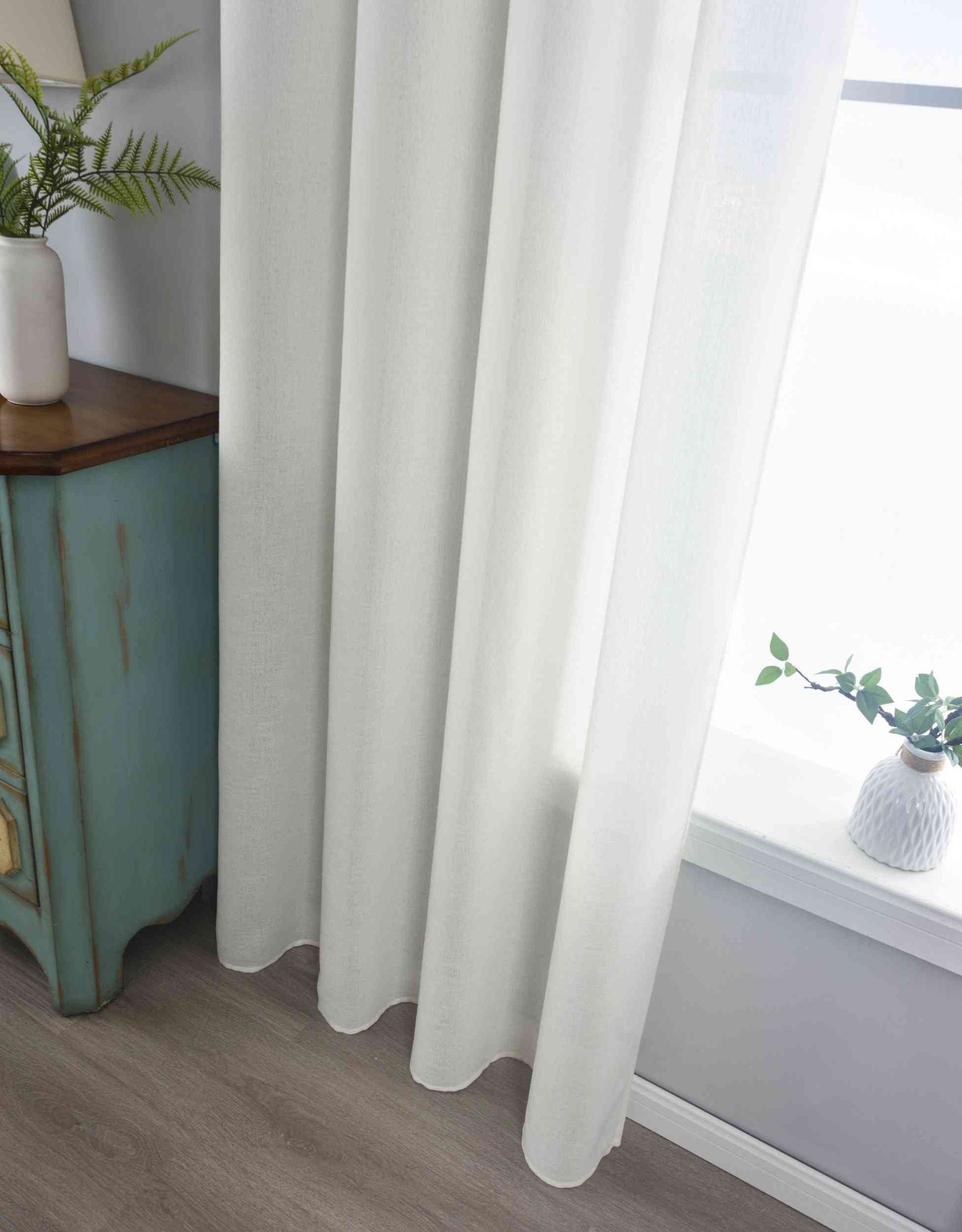 2er Set Halbtransparente Gardinen mit Ösen »Leipzig« Kettenmuster lichtdurchlässig elegante Struktur 202450-2-gardinenbox.de