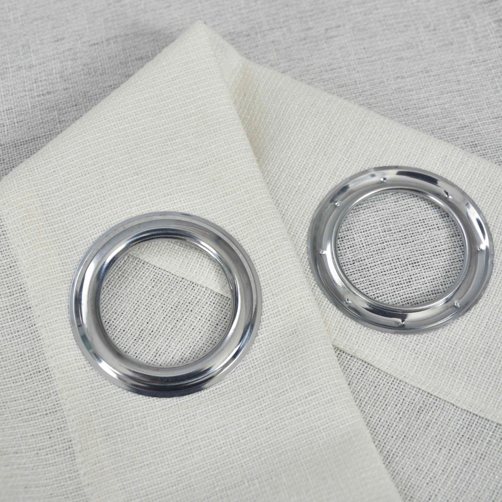 Halbtransparente Gardine mit Ösen »Leipzig« Kettenmuster lichtdurchlässig elegante Struktur 202450-gardinenbox.de