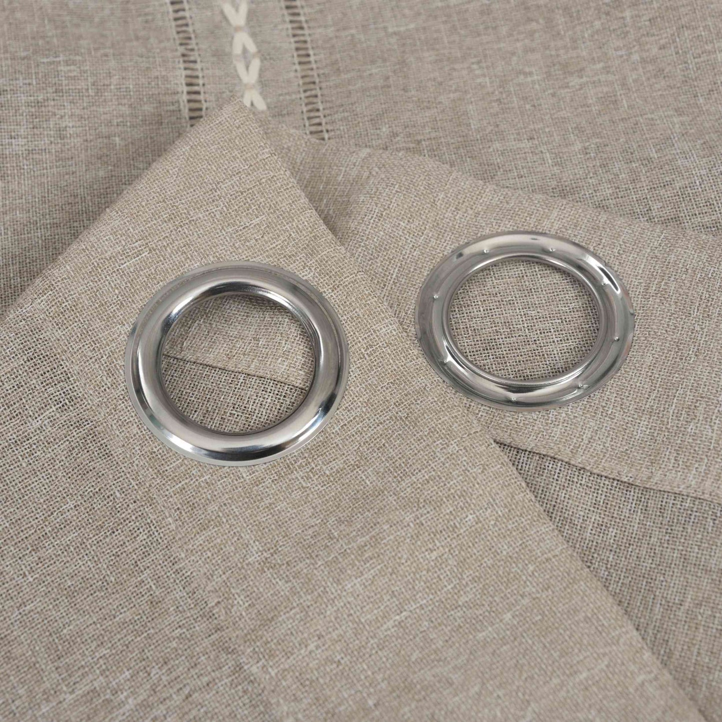 2er Set Halbtransparente Gardinen mit Ösen »Leipzig« Kettenmuster lichtdurchlässig elegante Struktur 202450-2-gardinenbox.de