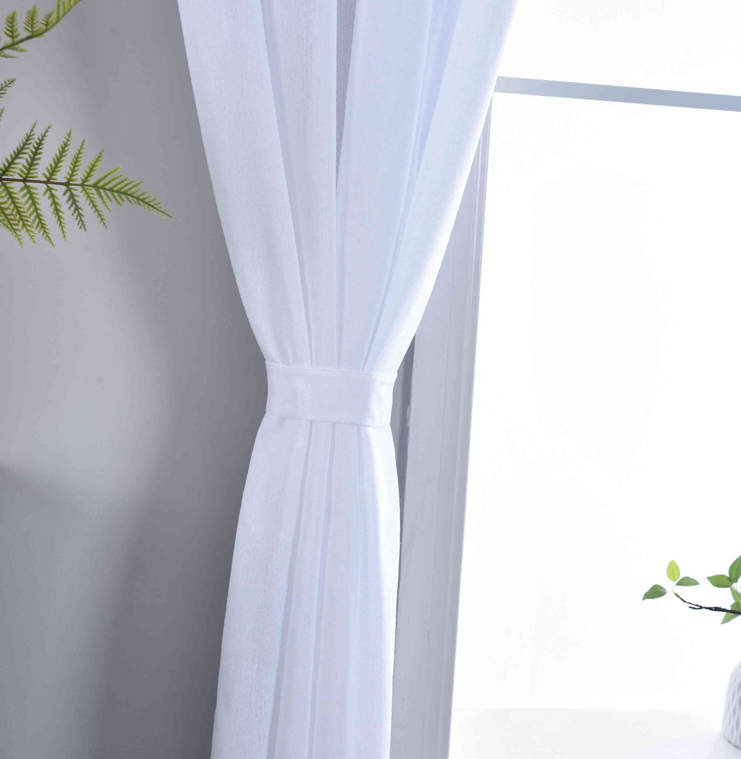 2er Set Halbtransparente Gardinen mit Ösen »Leipzig« Kettenmuster lichtdurchlässig elegante Struktur 202450-2-gardinenbox.de