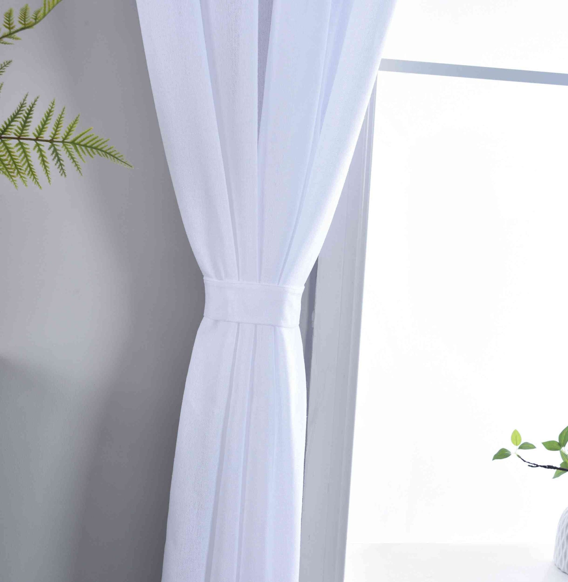 2er Set Halbtransparente Gardinen mit Ösen »Leipzig« Kettenmuster lichtdurchlässig elegante Struktur 202450-2-gardinenbox.de