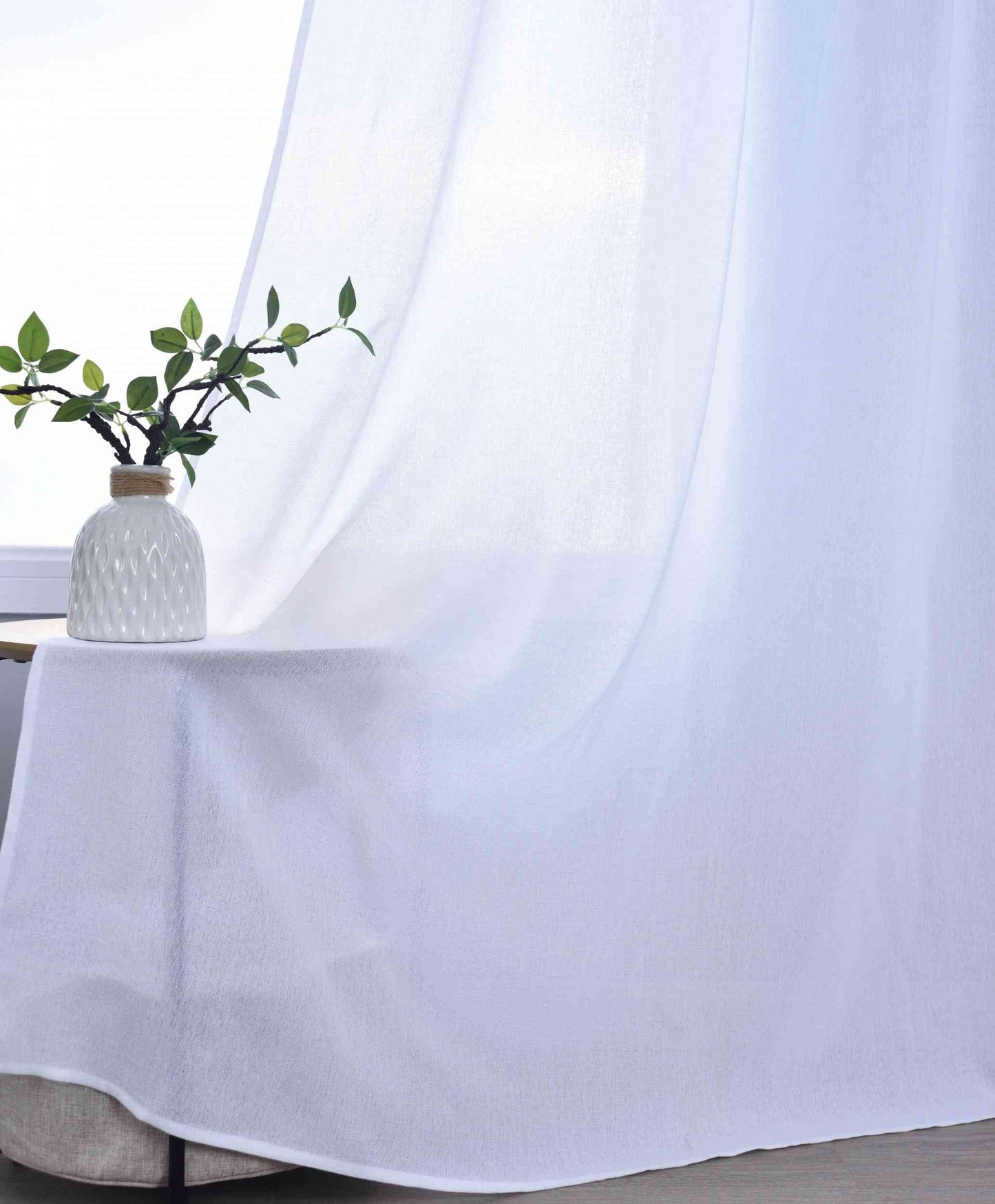 2er Set Halbtransparente Gardinen mit Ösen »Leipzig« Kettenmuster lichtdurchlässig elegante Struktur 202450-2-gardinenbox.de