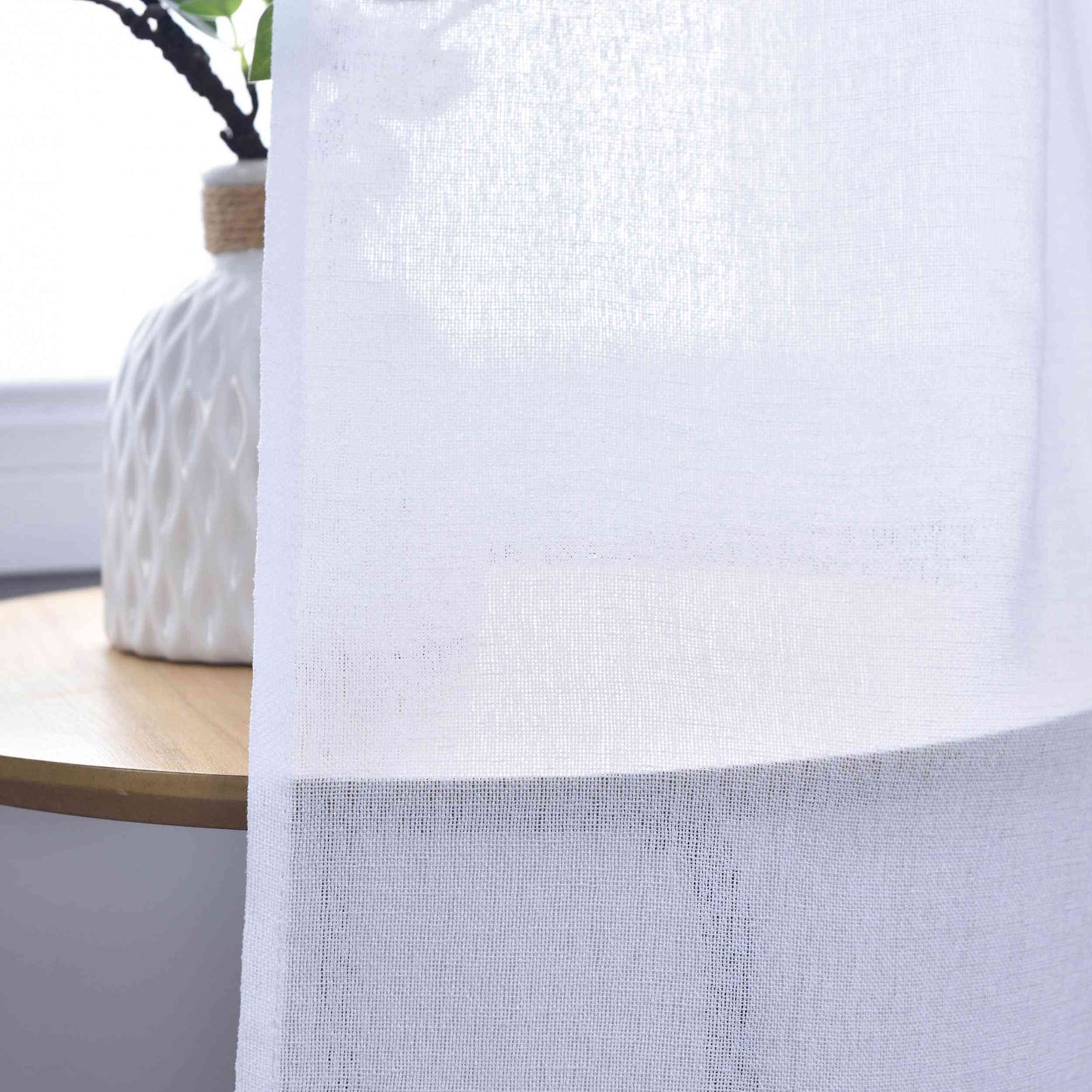 2er Set Halbtransparente Gardinen mit Ösen »Leipzig« Kettenmuster lichtdurchlässig elegante Struktur 202450-2-gardinenbox.de