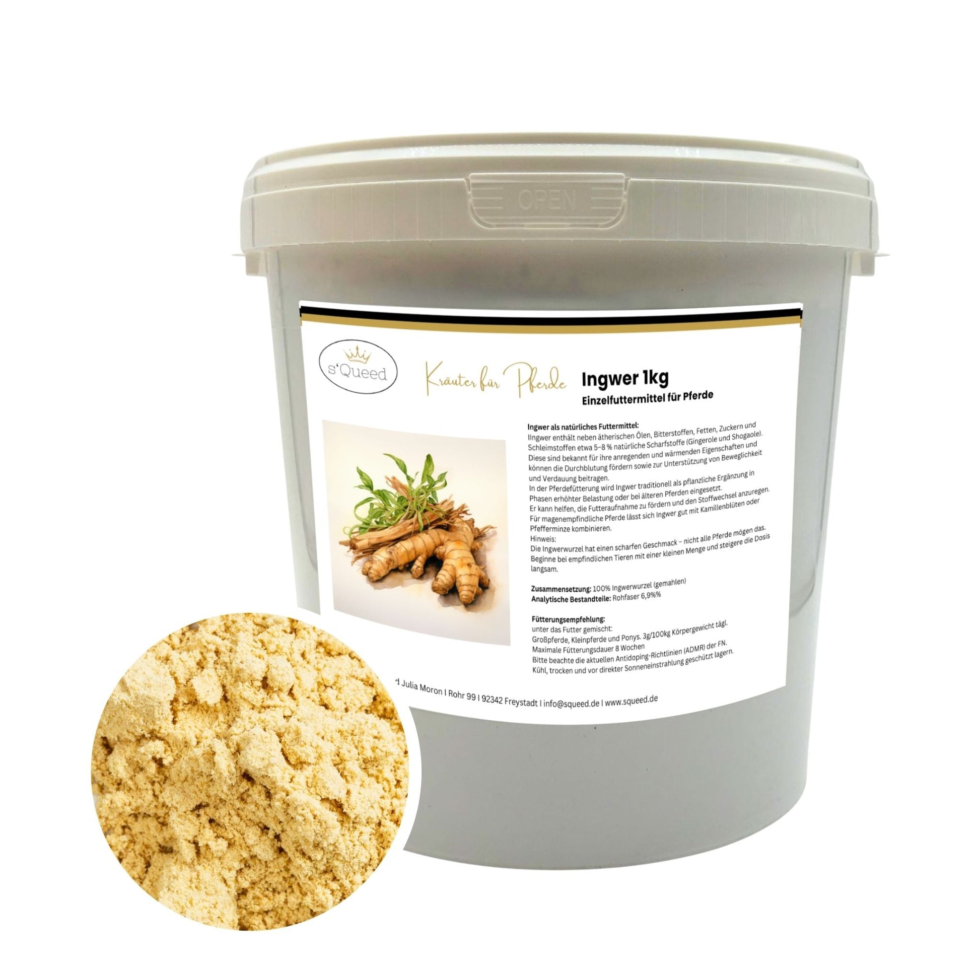 1kg Ingwer Pulver für Pferde zur Unterstützung von Beweglichkeit