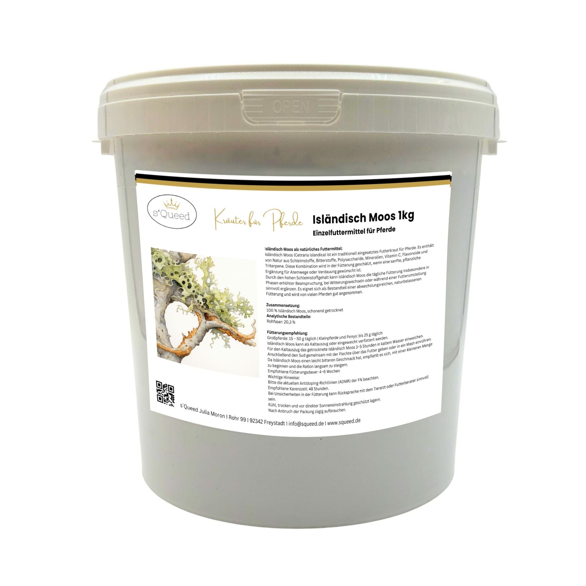 Isländisch Moos 1kg pflanzliche Ergänzung für Pferde Atemwege Verdauung